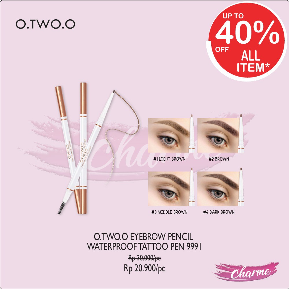 (READY &amp; ORI) O.TWO.O OTWOO Double Head Precise Eyebrow Pen Definer Long Lasting 9991 Eyebrow Pen