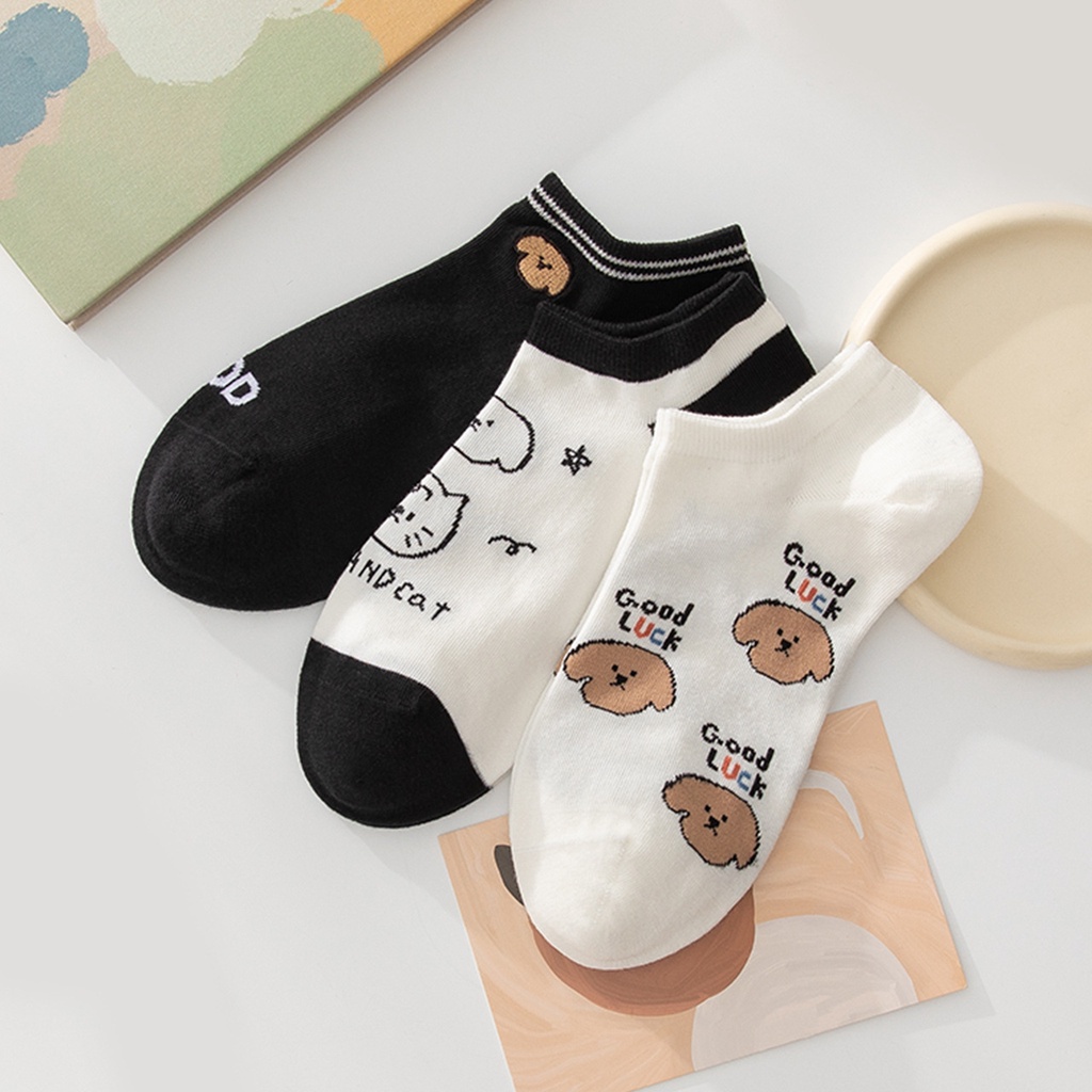 BV.ID •KK817 Kaos Kaki Wanita Pria Pendek Unisex Semata Kaki Ankle Motif lucu Socks Korean