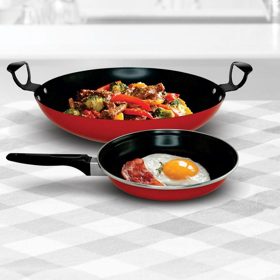 1NV Maspion Set Wajan 30 cm + Frypan 22 cm - Maslon Anti Lengket _