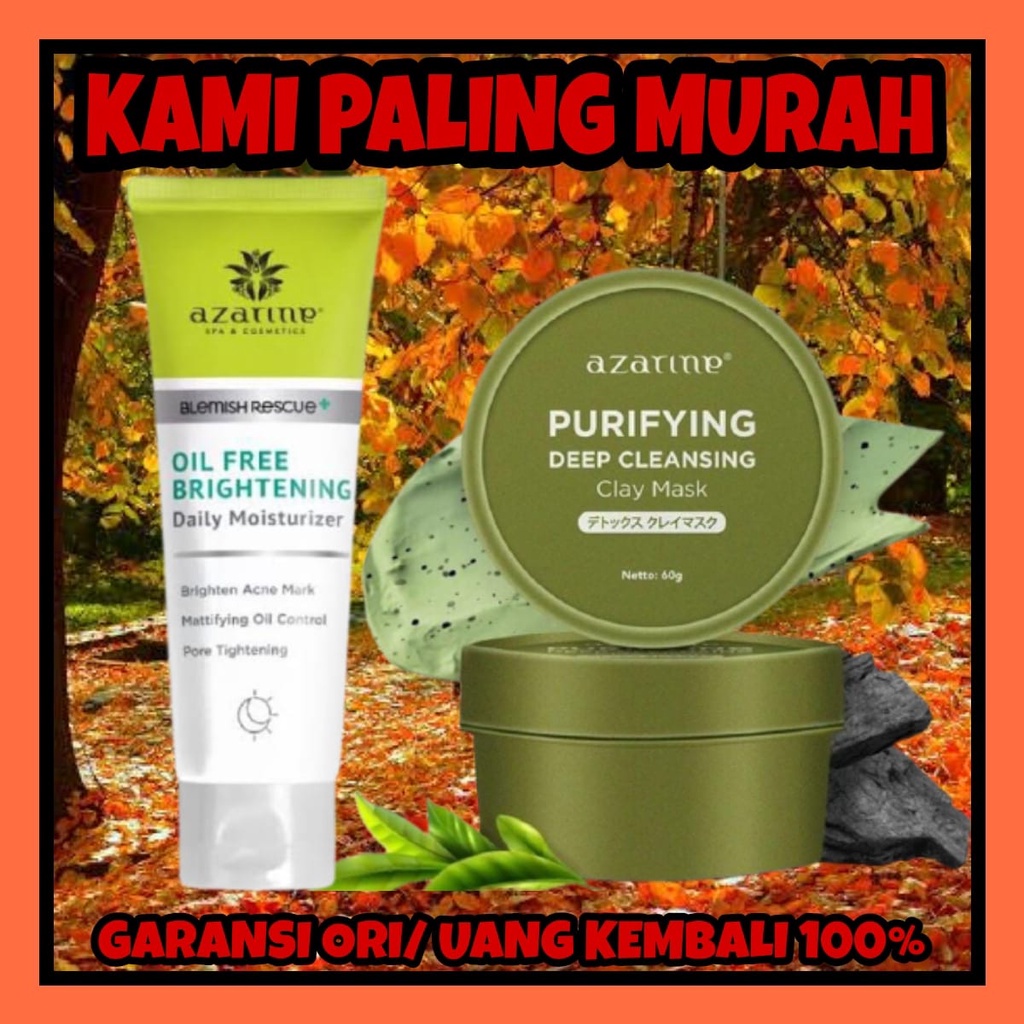 Azarine Oil Free Brightening Daily Moisturizer / Purifying Deep Cleansing Clay mask ClayMask Share I