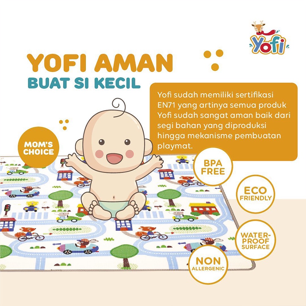 Yofi Playmate Folding Mat L - Matras Lipat Anak 200x160 cm