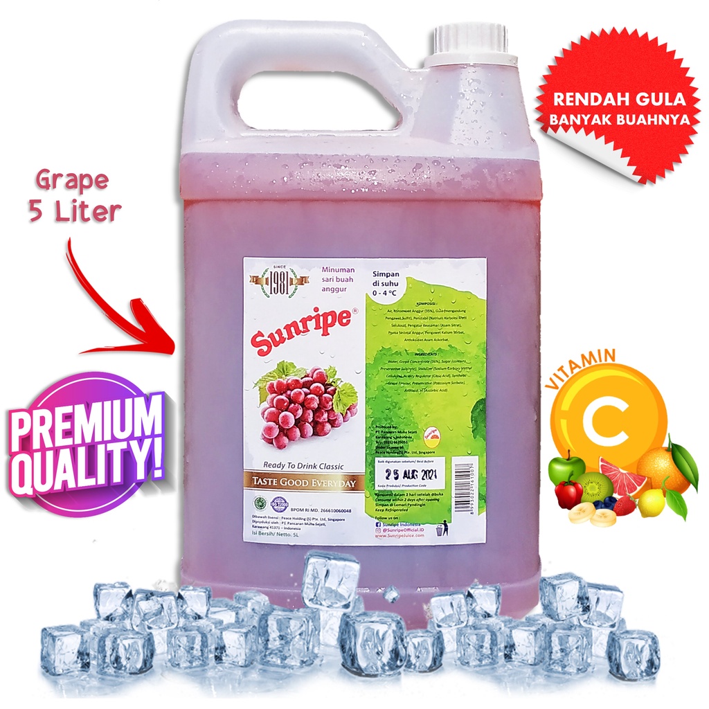 

Jus Buah Anggur Grape Juice SUNRIPE 5 Liter