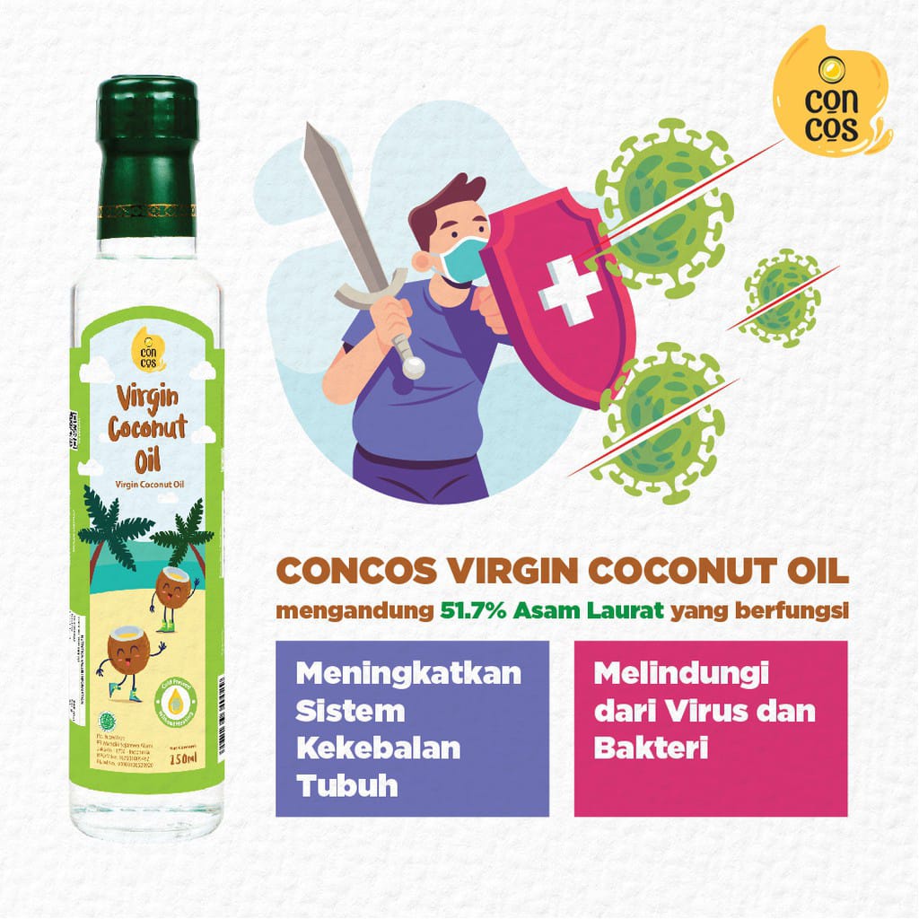 Concos Virgin Coconut Oil Kids / VCO / Minyak Kelapa Murni 250ml