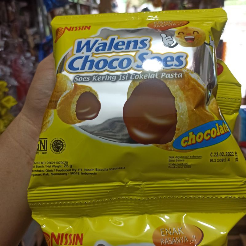 

Walen Choco Soes Nissin 25g Sus Kering Isi Cokelat Pasta