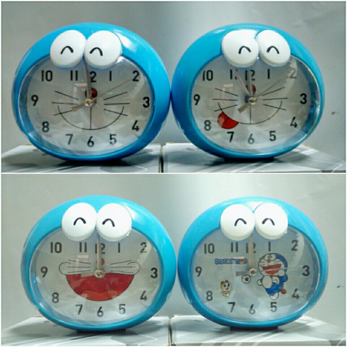Jam weker alarm kepala doraemon bulat