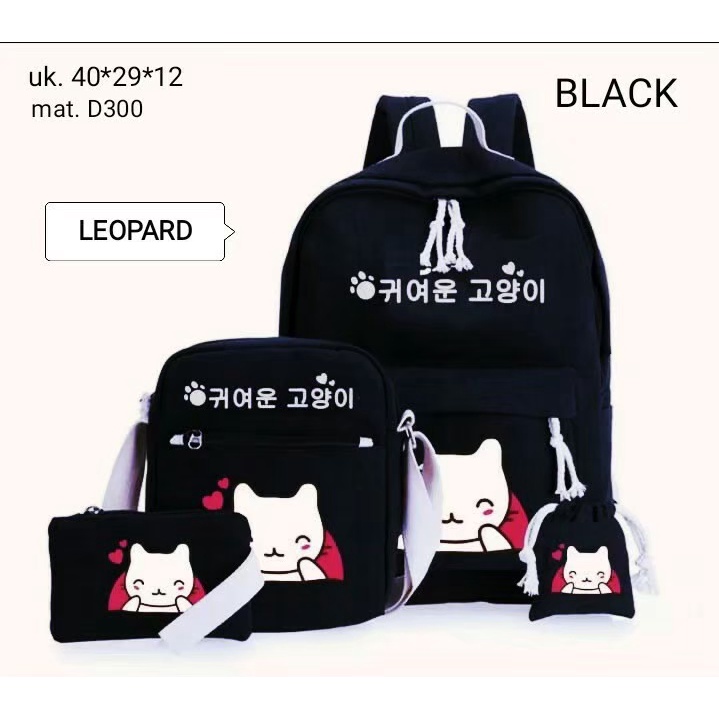 Tas Anak Perempuan  4 in 1 Kucing Korean Style