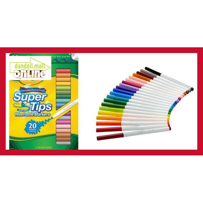 

U8Tyrt67- Crayola Washable Super Tips Fineline Markers 20Ct E3Yrf797-