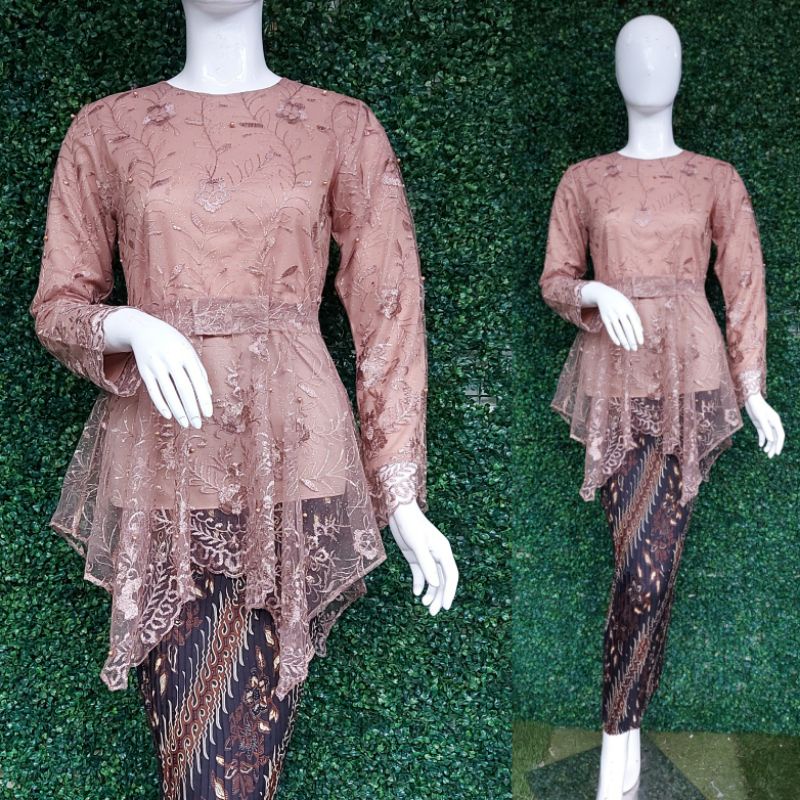 Kebaya Tille/Gomes Pita/Kebaya Modern/Setelan Kebaya Brokat/Kebaya Couple/Kebaya Terbaru-8