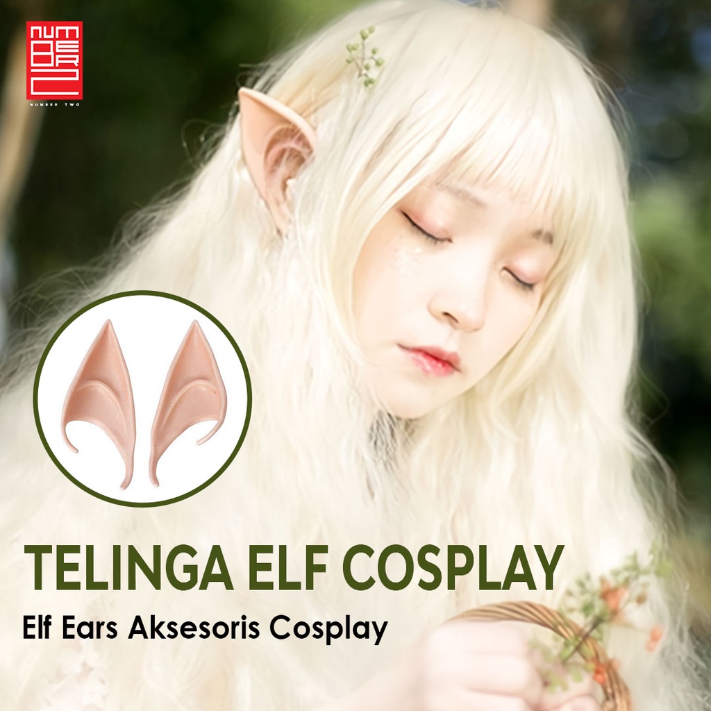 Telinga palsu elf anime aksesoris cosplay untuk acara karnaval halloween costume bahan lateks