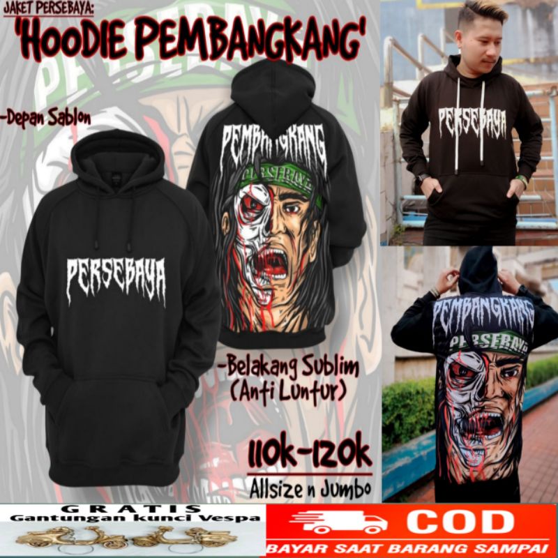 Jaket Hoodie Persebaya Pembangkang Bonek Wani Green force Anak Remaja Dewasa