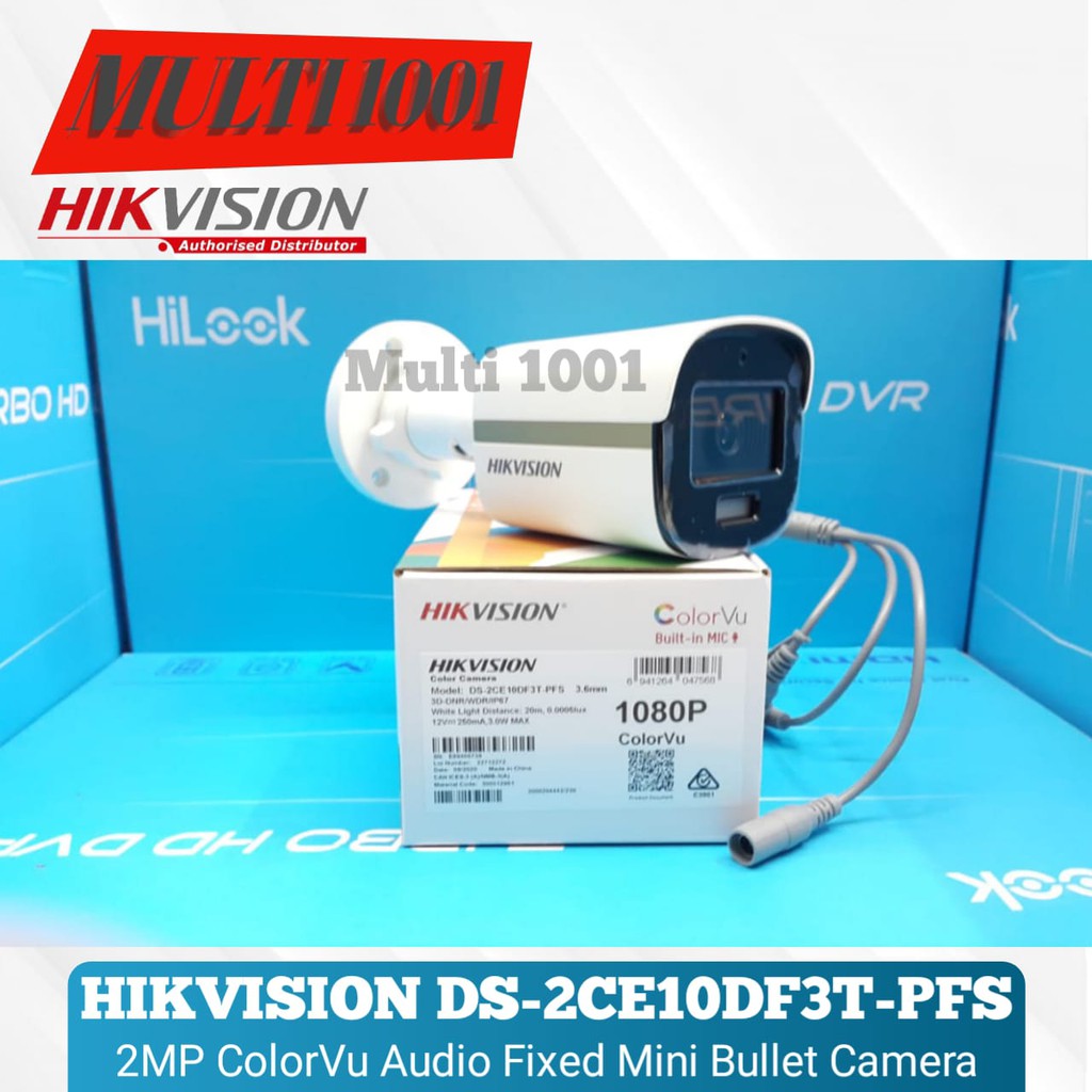 HIKVISION DS-2CE10DF3T-PFS 2MP ColorVu Audio Fixed Mini Bullet Camera-2