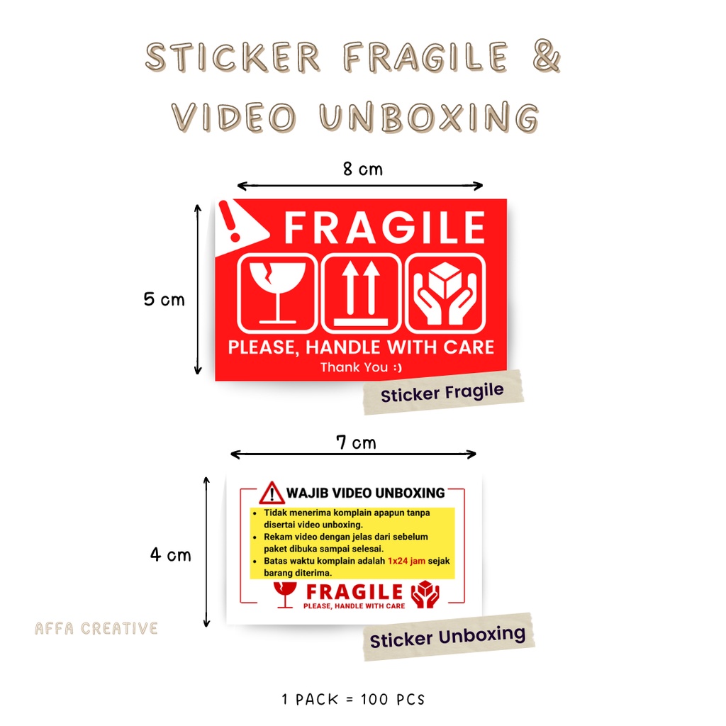 

Stiker Fragile | Sticker Video Unboxing Paket | Murah
