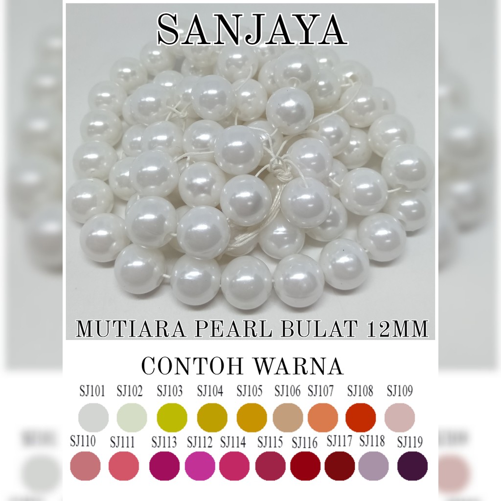 [1 Pon (450 Gram)] Manik Ringan / Mote Ringan / Mutiara Ringan Sintetis / Manik Mutiara Bulat 12Mm / Mutiara Pearl Bulat 12Mm