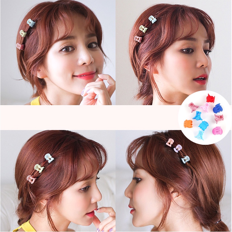 10pcs / Pak Jepit Rambut Ponytail Model Cakar Warna-Warni Untuk Anak Perempuan