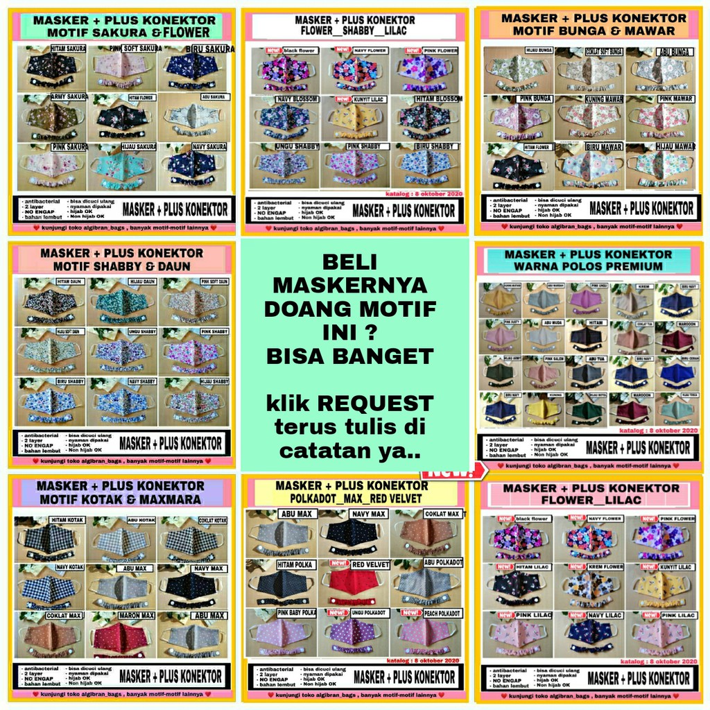 Masker Kain Motif Bunga Premium Shopee Indonesia