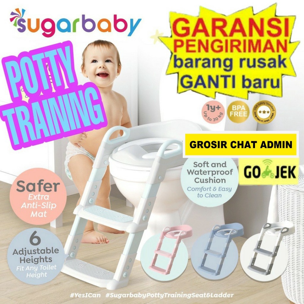 [BOUNCER BAYI INDONESIA] Sugarbaby Potty Training Seat&amp;ladder / Potty Seat/Toilet Training Anak POTTY TRAINING SUGAR BABY TEMPAT DUDUK WC ANAK DUDUKAN BELAJAR ANAK