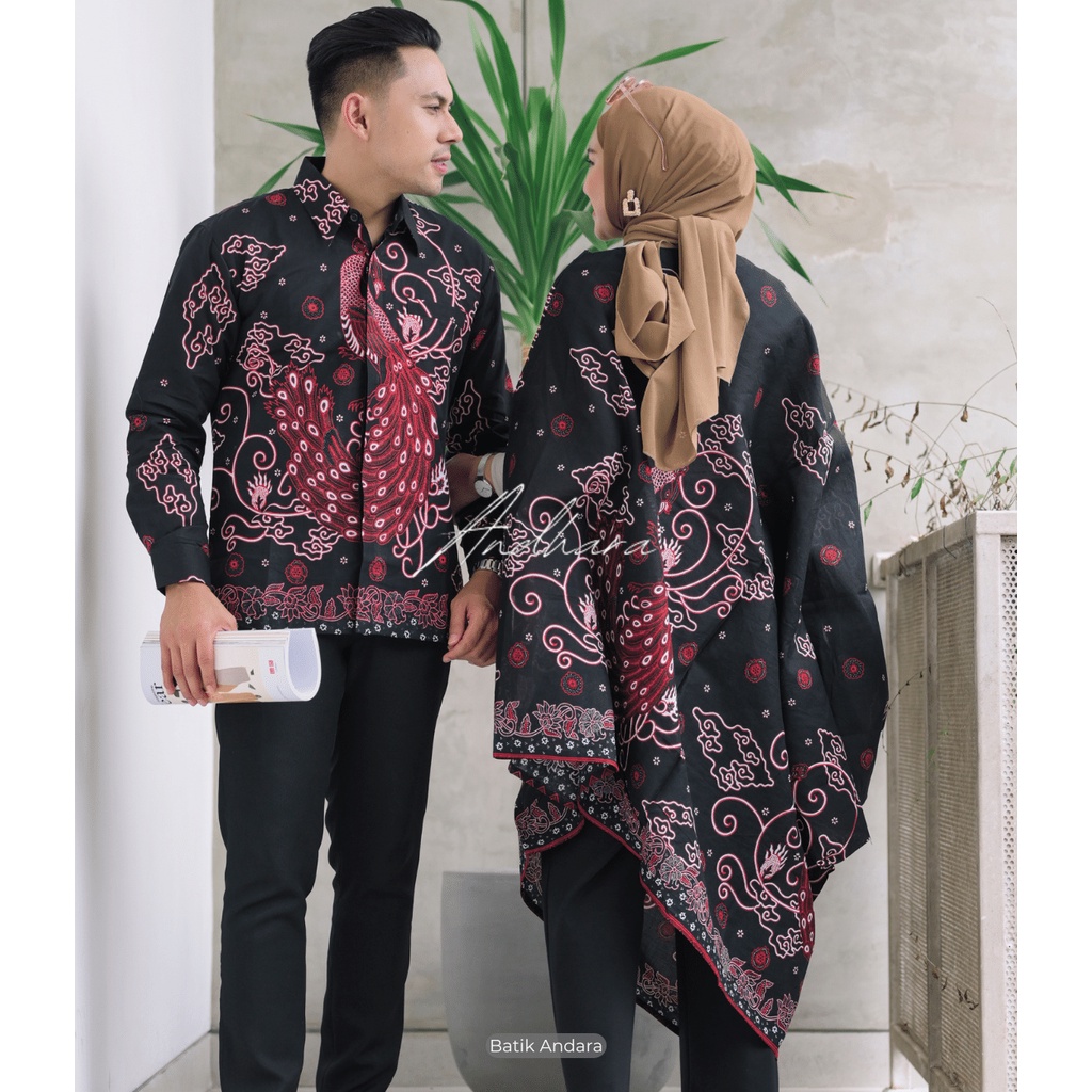 CPL MERAK MERAH Batik Set Kaftan Couple Outfit Kondangan Modern Asli solo