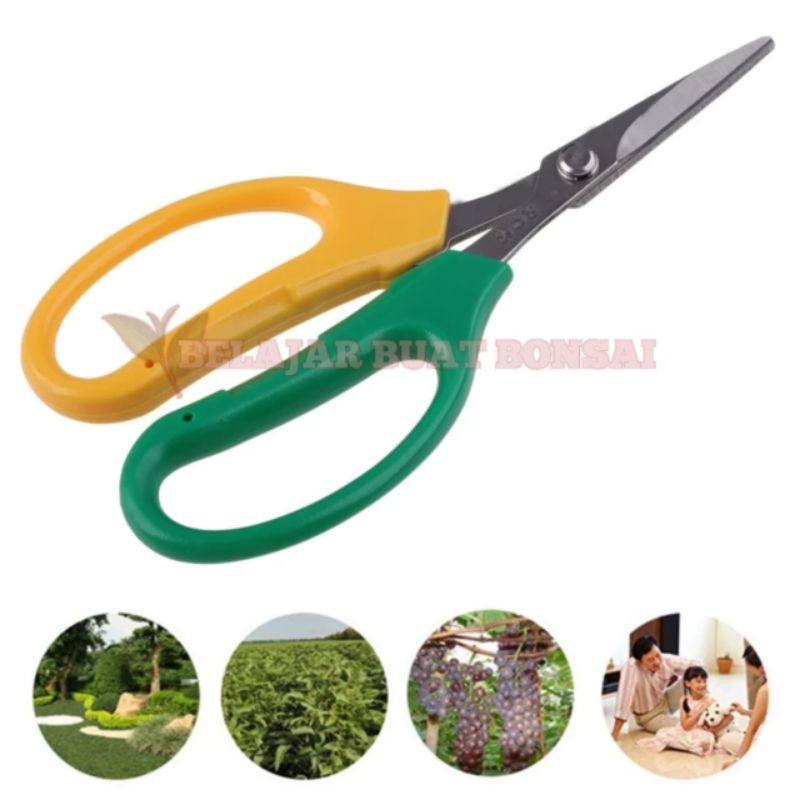 Gunting Prunning Daun Gagang Hijau Kuning 16cm