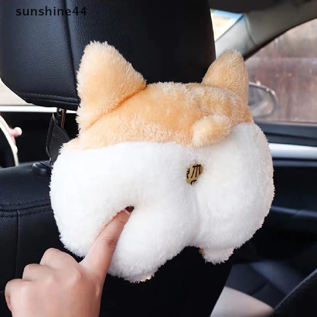 Sunshine Kotak Tisu Bentuk Pantat Anjing Corgi Lucu Untuk Kursi Mobil