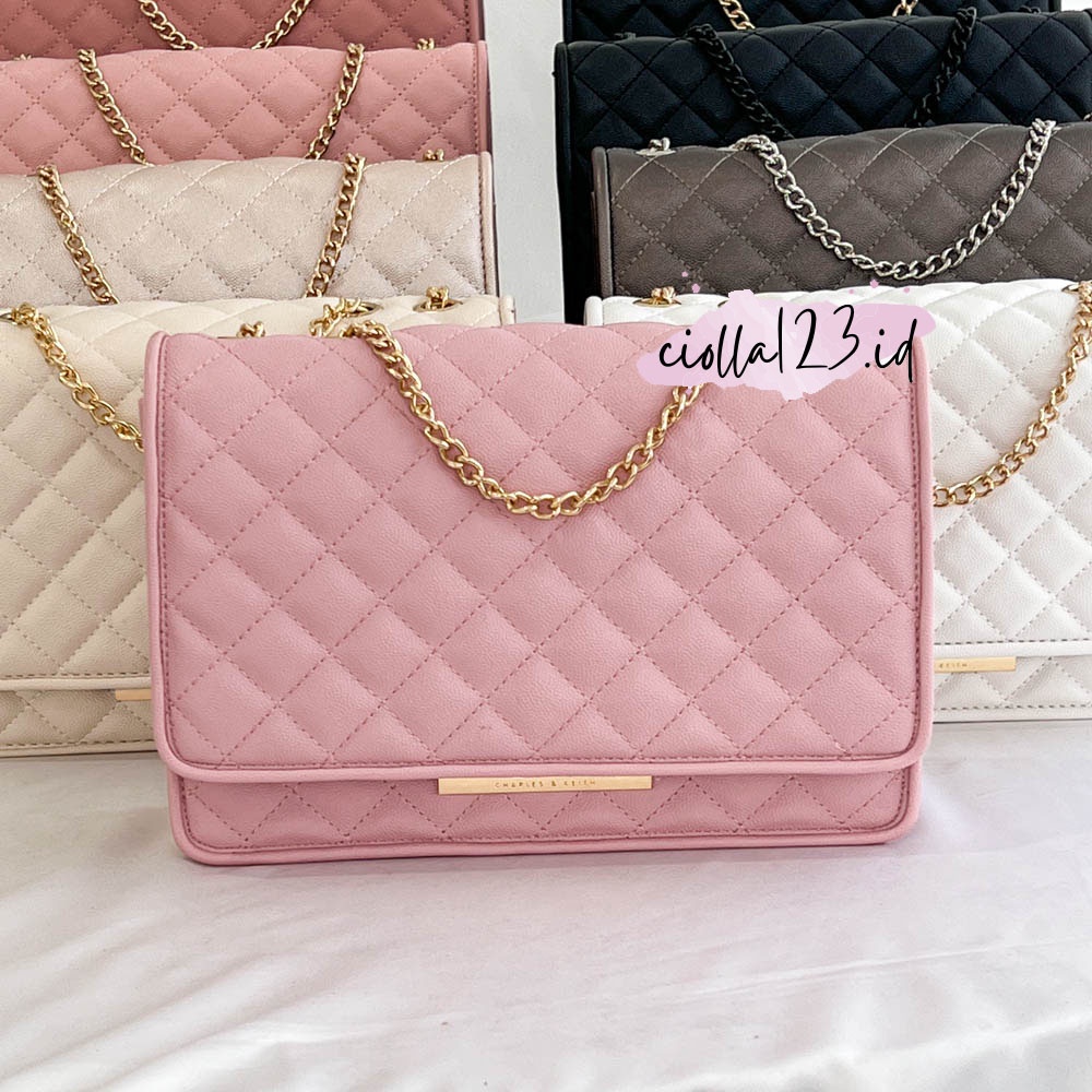 TAS QUILTED SHOULDERBAG BIG SIZE - Bag Quilted Push-Lock Sling Bag - Tas Wanita Quilted Push-Lock #CK006