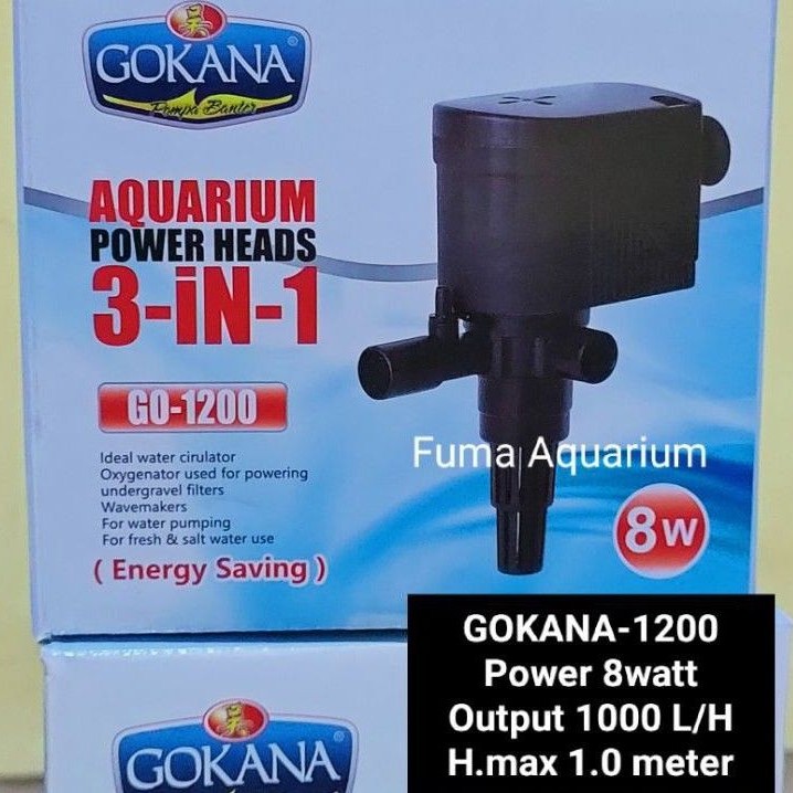 GOKANA 1200 POMPA CELUP FILTER AQUARIUM AQUASCAPE HIDROPONIK SUBMERSIBLE PUMP POWER HEAD