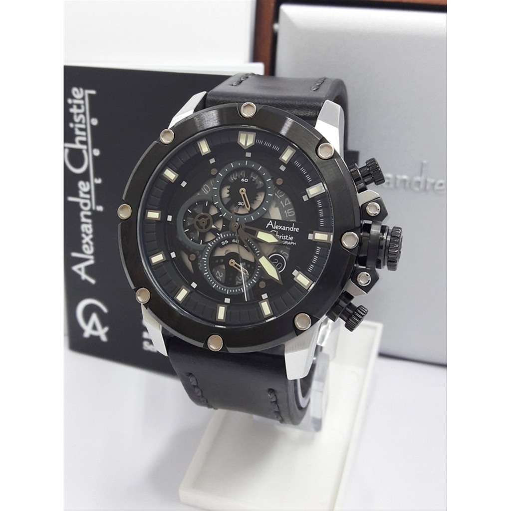 Unik Jam Tangan Pria Alexandre Christie Original AC 6416 MC BLSVBL Berkualitas