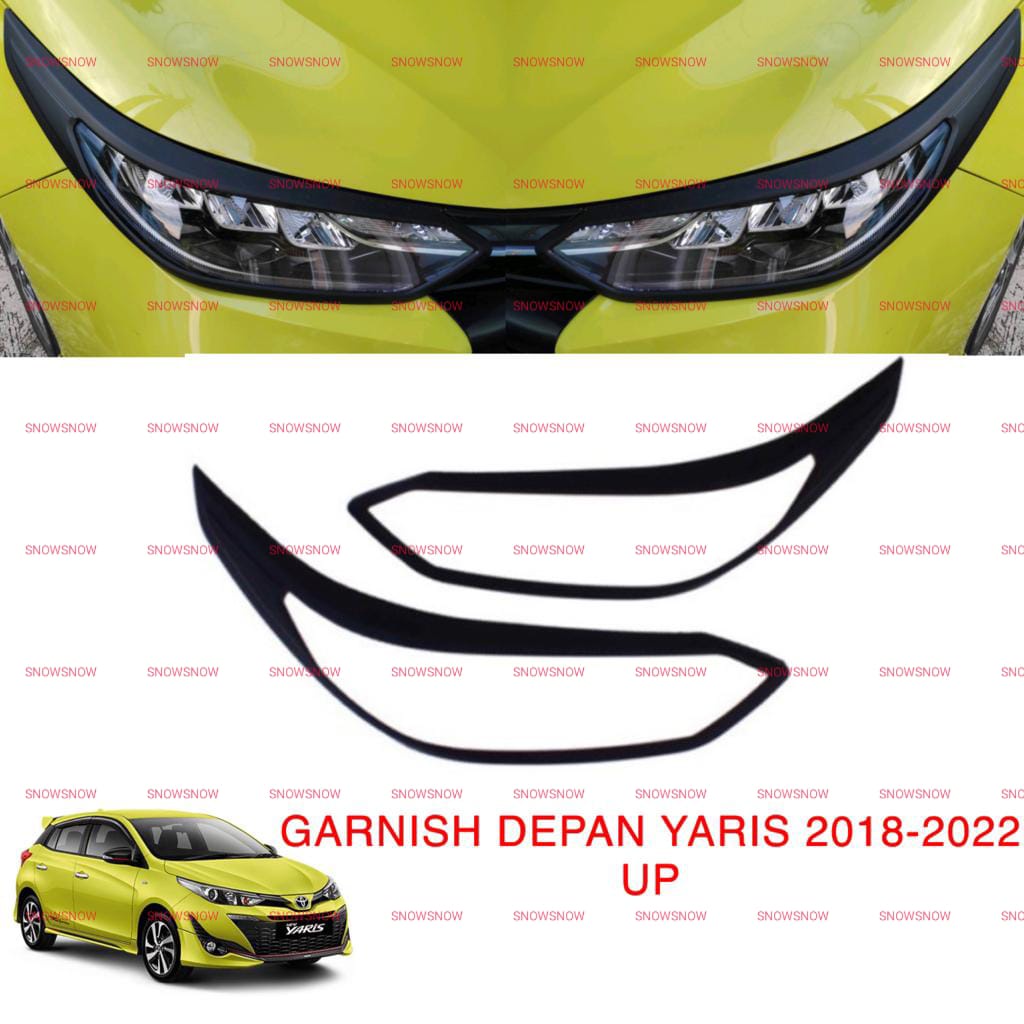 Garnish Lampu Depan New Yaris 2018 2020 2022 2023 UP Hitam Chrome