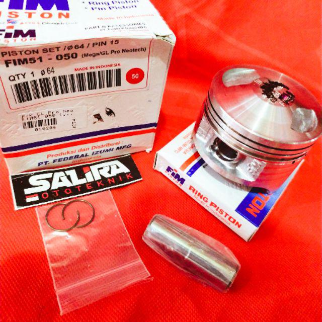 Piston Seher Seker Kit FIM Federal Izumi Pin 15 Diameter 63.5 64 64.5 65 65.5 66 FIM51 Megapro GL-64 / OS 050