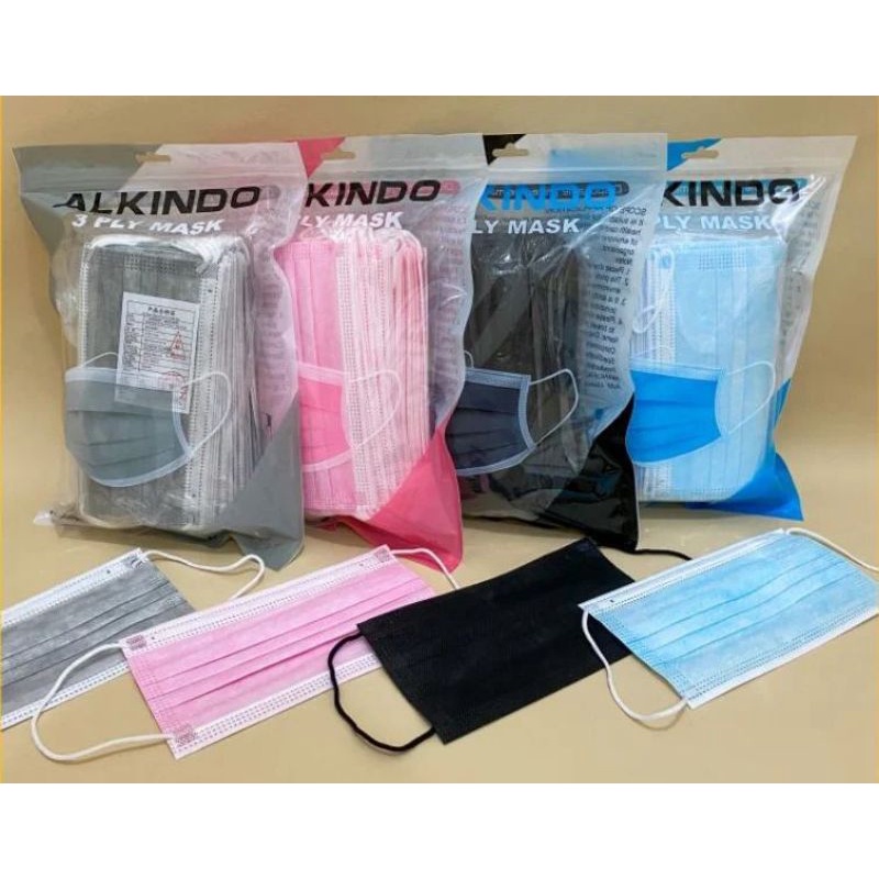 Alkindo Disposable Earloop 3 ply 50 pcs / Masker Alkindo Earloop / Masker Alkindo 3 ply / Masker Alk