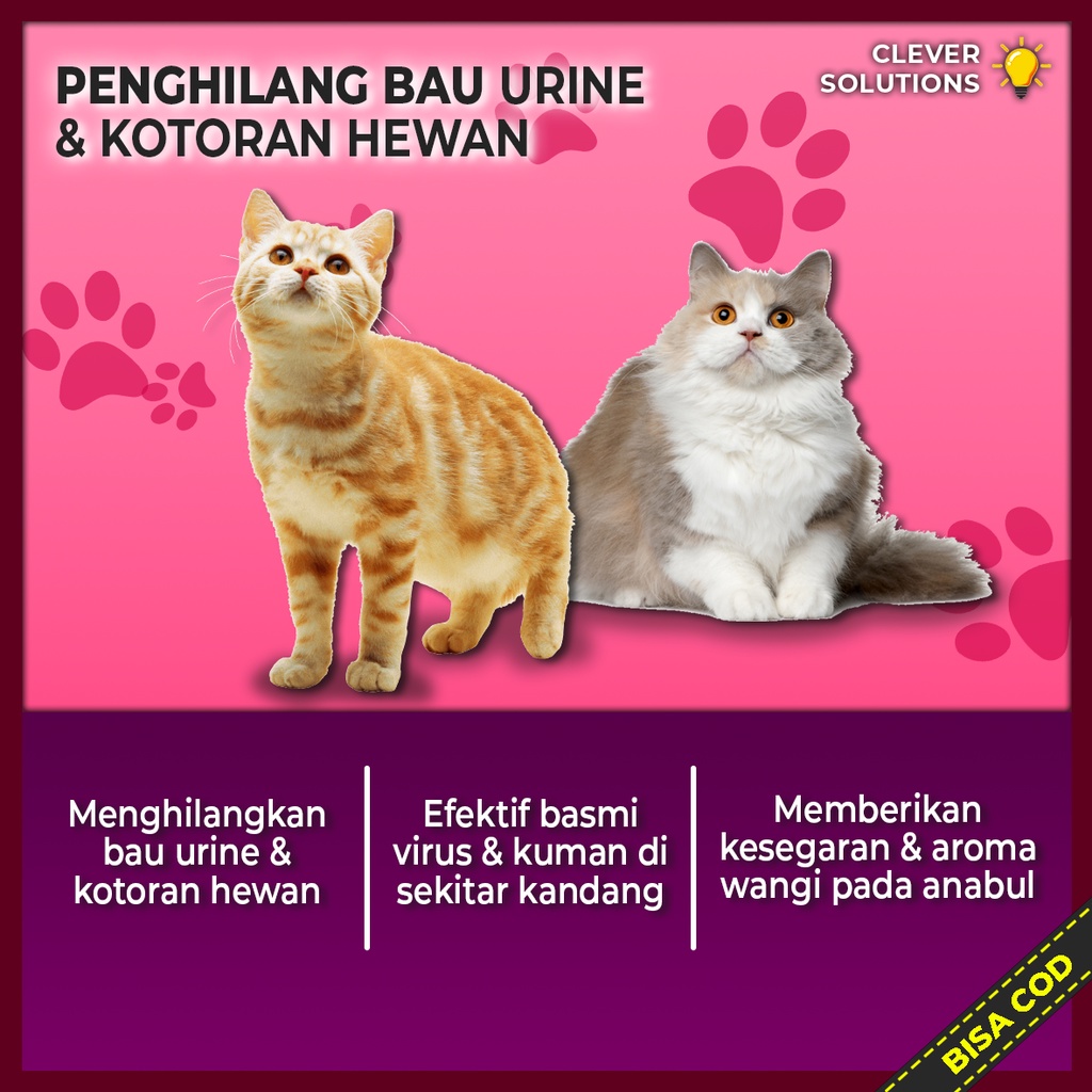 ODOR REMOVER varian aroma Spray Penghilang Bau Pesing Kotoran Hewan Kucing Kelinci Anabul antibakteri Penghilang Bau Pesing Urin Urine by Clever Solutions Novamos Freya