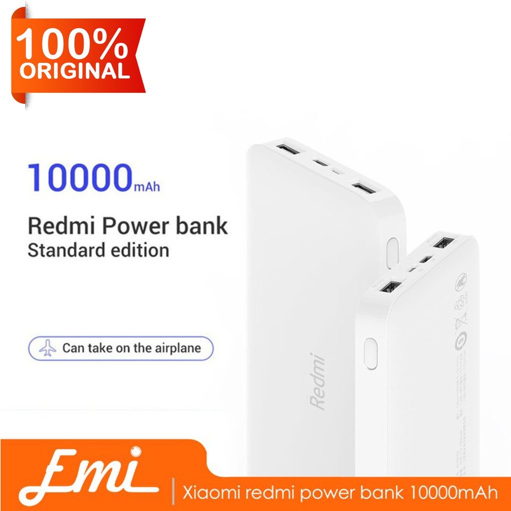 Xiaomi Redmi Power Bank Powerbank Quick Charge 2 Port 10000mAh