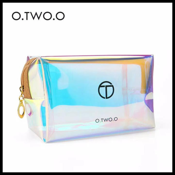 O.TWO.O Transparent Holographic Cosmetic Bag Travel Make Up Necessaries Organizer Zipper