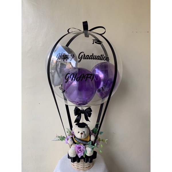 

Bouqet Balon wisuda/Hadiah Wisuda/ Hampers Wisuda (Balon sudah di tiup)