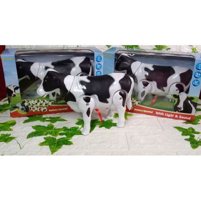 Mainan -Milk Cow Sapi Baterai Jalan suara Light & SOund/Mainan Anak Animal SAPI JUMBO