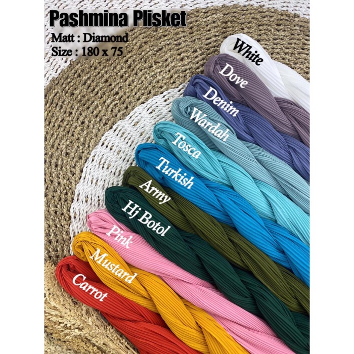 PASHMINA- PASHMINA PLISKET/PASHMINA PLATED/KERUDUNG PLISKET - WHITE -PASHMINA.