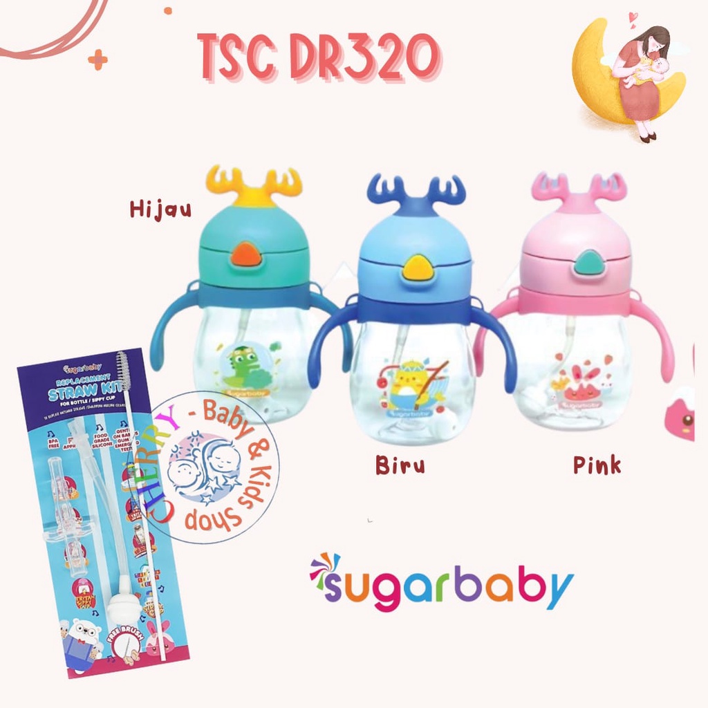 Sugar Baby TRITAN Sippy Cup Deer (270/320 ml,9mo+) Botol Minum Anak Training CBKS