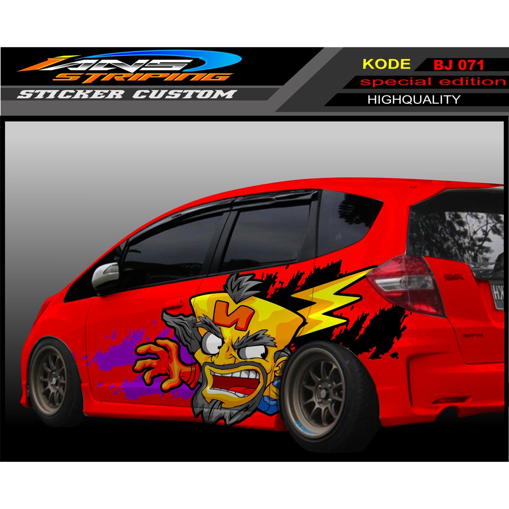 STIKER DECAL MOBIL HONDA JAZZ KARTOON