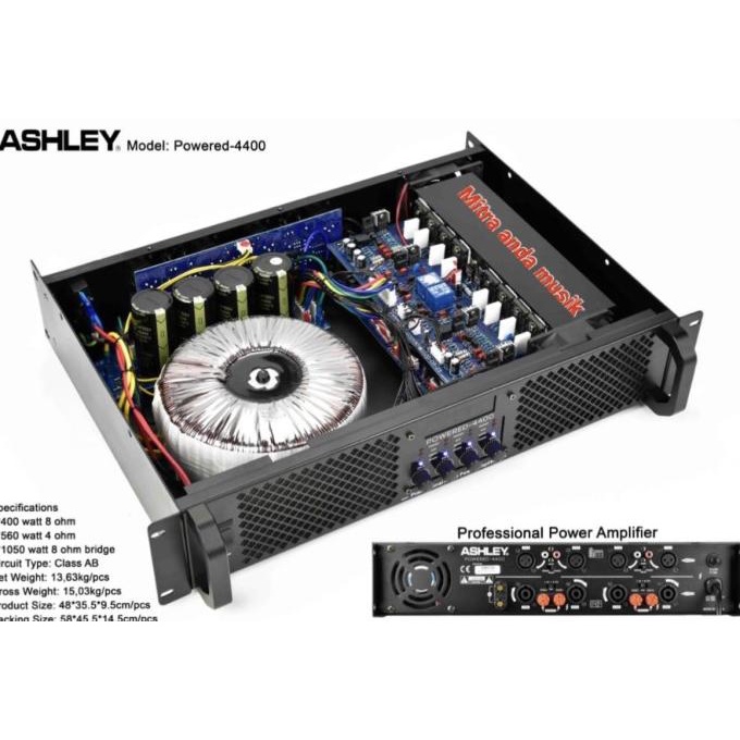 Power amplifier ashley powered4400 original 4 channel