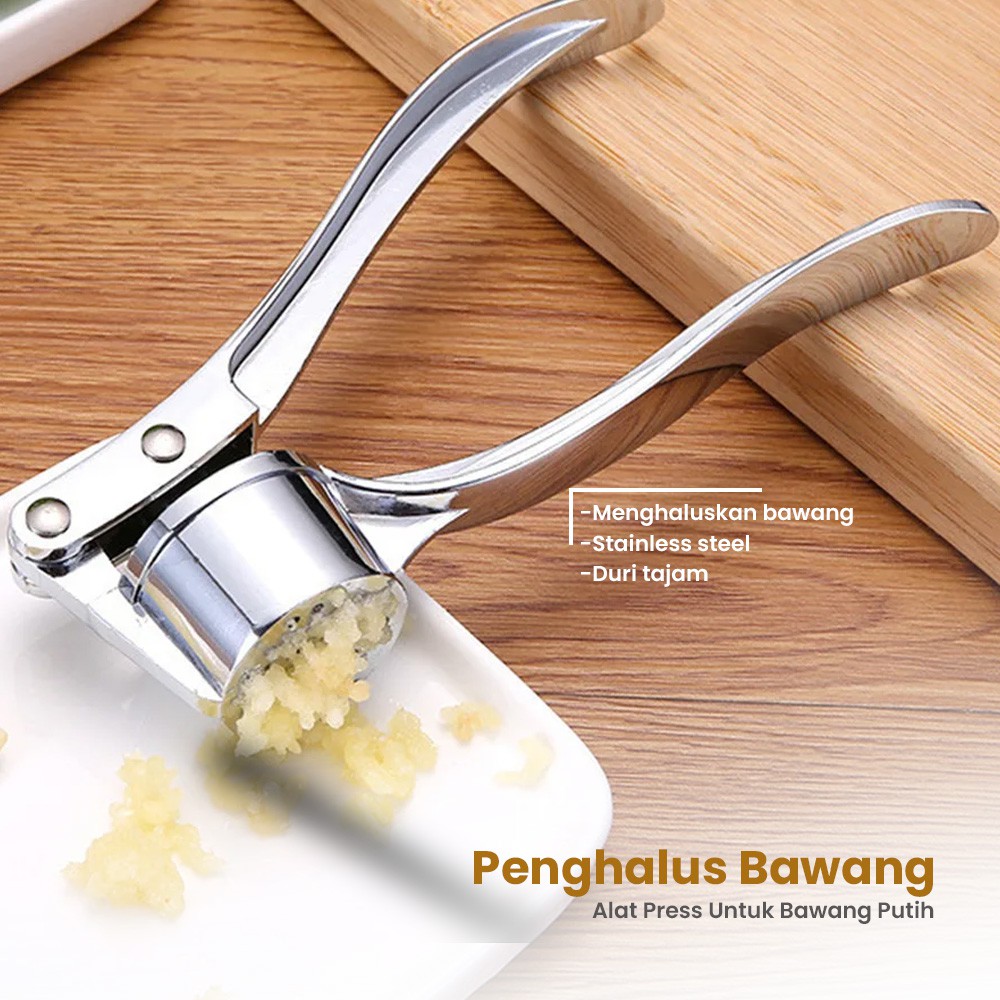 Penghancur Bawang Putih Stainless Multifunction Garlic Press