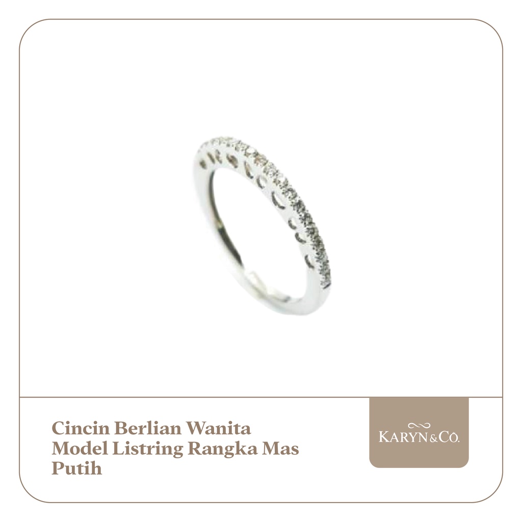 Cincin Berlian Wanita Model Listring Rangka Mas Putih