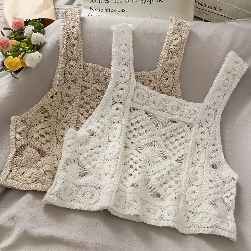 VEST IMPORT / ROMPI LACE VEST / TOP CROP /ROMPI RAJUT