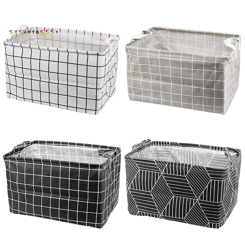 4 Pack Square Toy Storage Bins, Canvas 