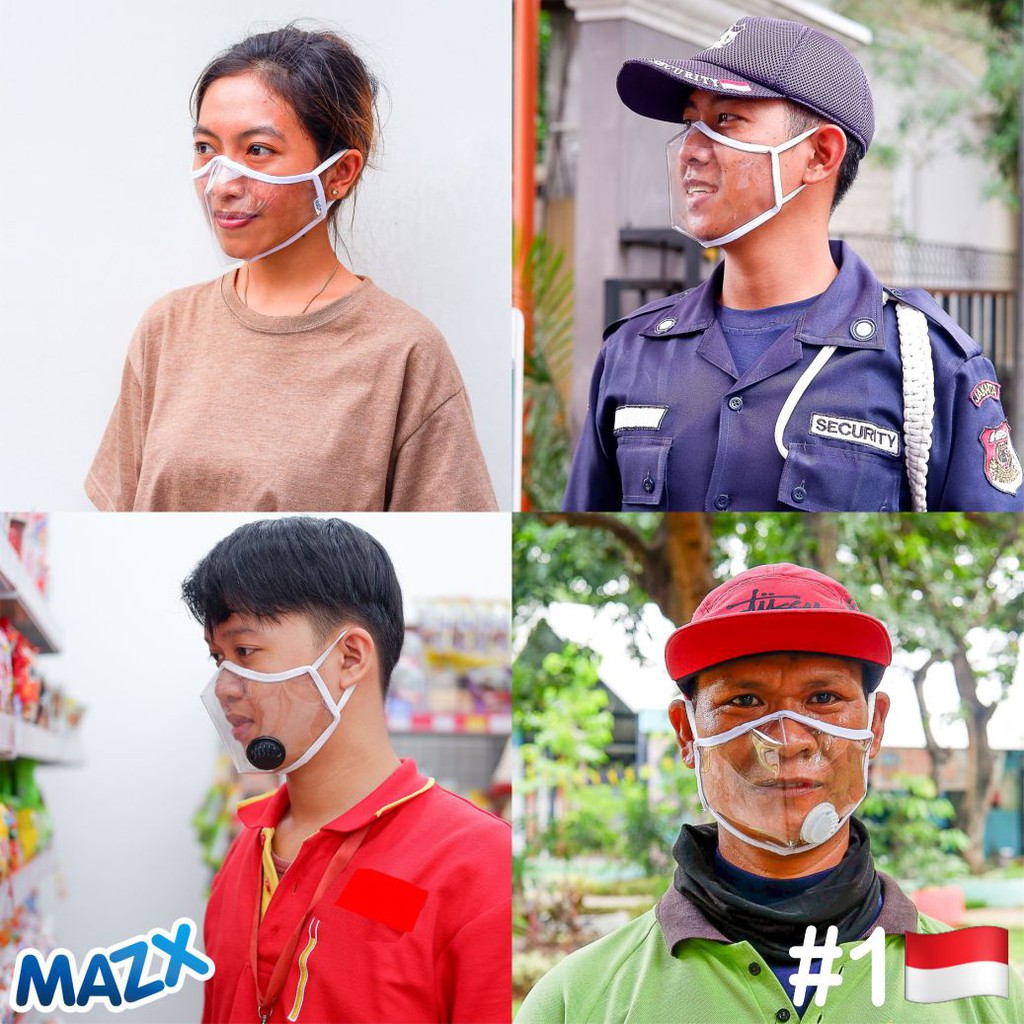 Masker transparan pengantin wedding mulut bening bonus filter respirator non medis kain earloop hijab konektor kesehatan non kn95 kf94 duckbill face shield mask dua ukuran bisa sepasang clear tembus pandang-1