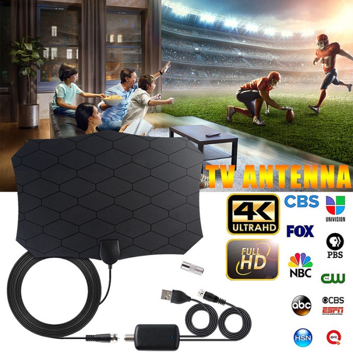 Taffware Antena Penguat Sinyal TV Digital DVB-T2 High Gain 25dB