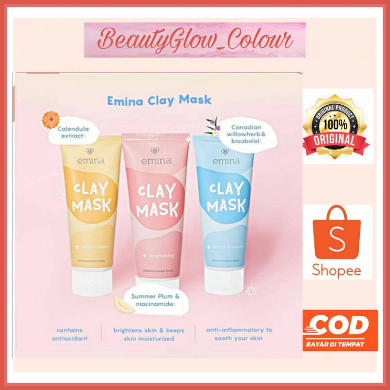 EMINA CLAY MASK EMINA MASKER WAJAH BRIGHTENING
