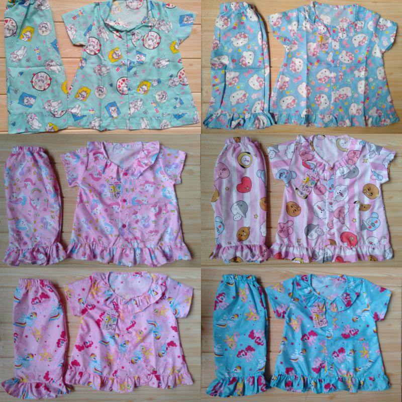 (COD) Set Tunik Rempel / Set Piyama Rempel 2-5 TH (Pilih Motif)