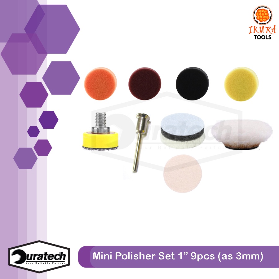 Jual Busa Poles Mini Inch Set Velcro Foam Wool Pad Nano Polisher Pcs Polishing Set Kit