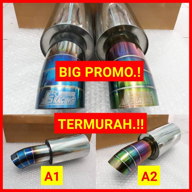 Knalpot Racing Mobil Js Racing Biru Pelangi Hyundai Civic Ertiga Apv Grand Max Corolla Datsun Livina