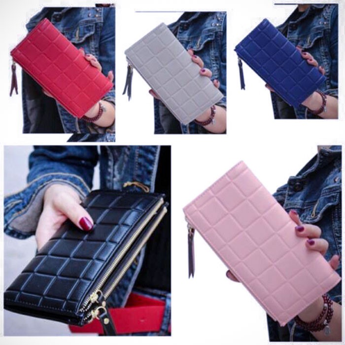 DOMPET DOUBLE ZIPPER KARTU DOMPET WANITA KOIN GRATIS GANTUNGAN KUNCI