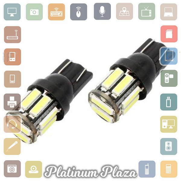 JIAMEN Lampu Mobil Headlight LED T10 W5W SMD 7020 2 PCS - PN-RGB - White`R0D11J-